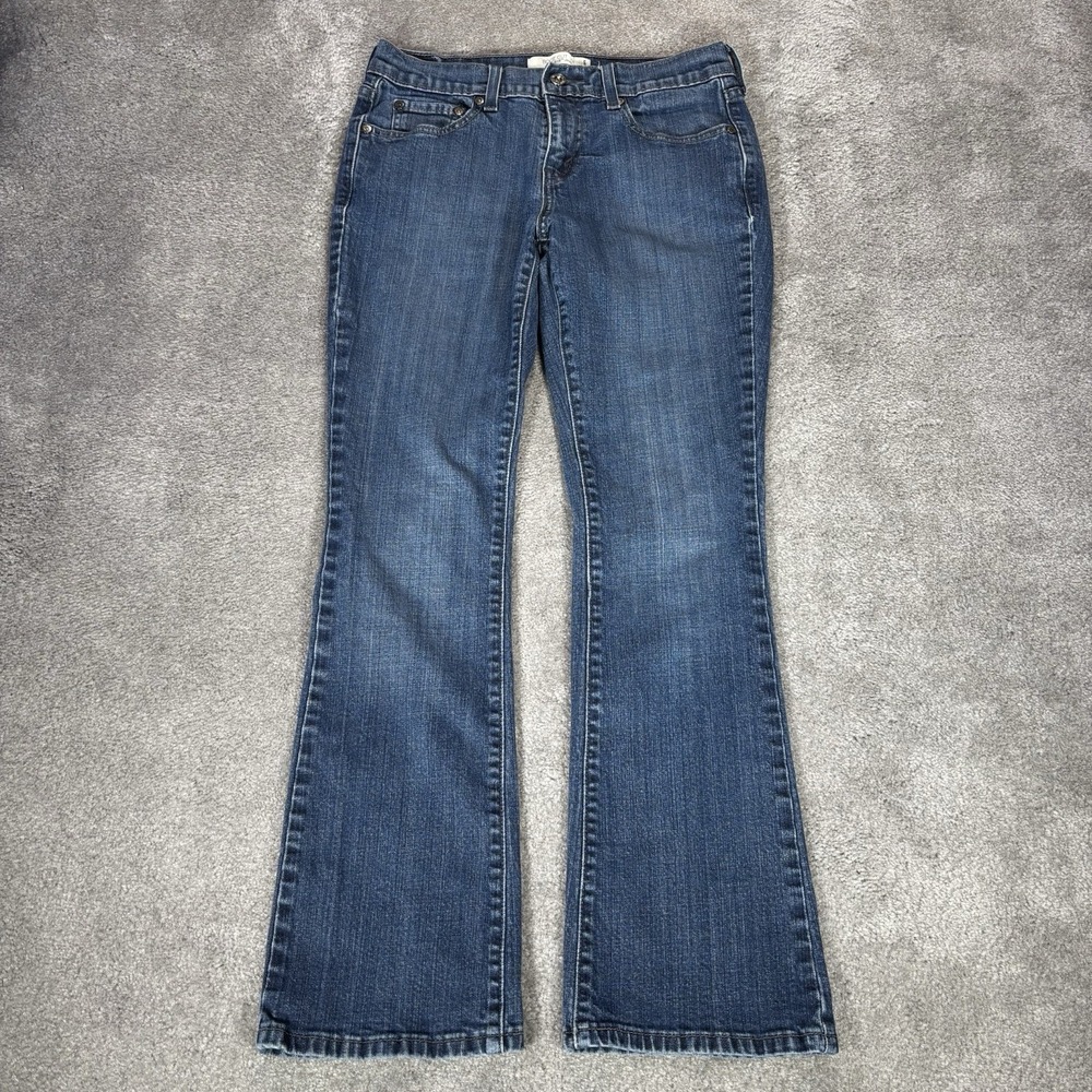Levis 515 Jeans Womens 4 Short Bootcut Blue Denim Stretch Studded Western Y2K
